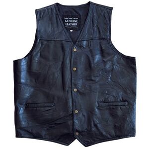 Genuine Leather Black Vest